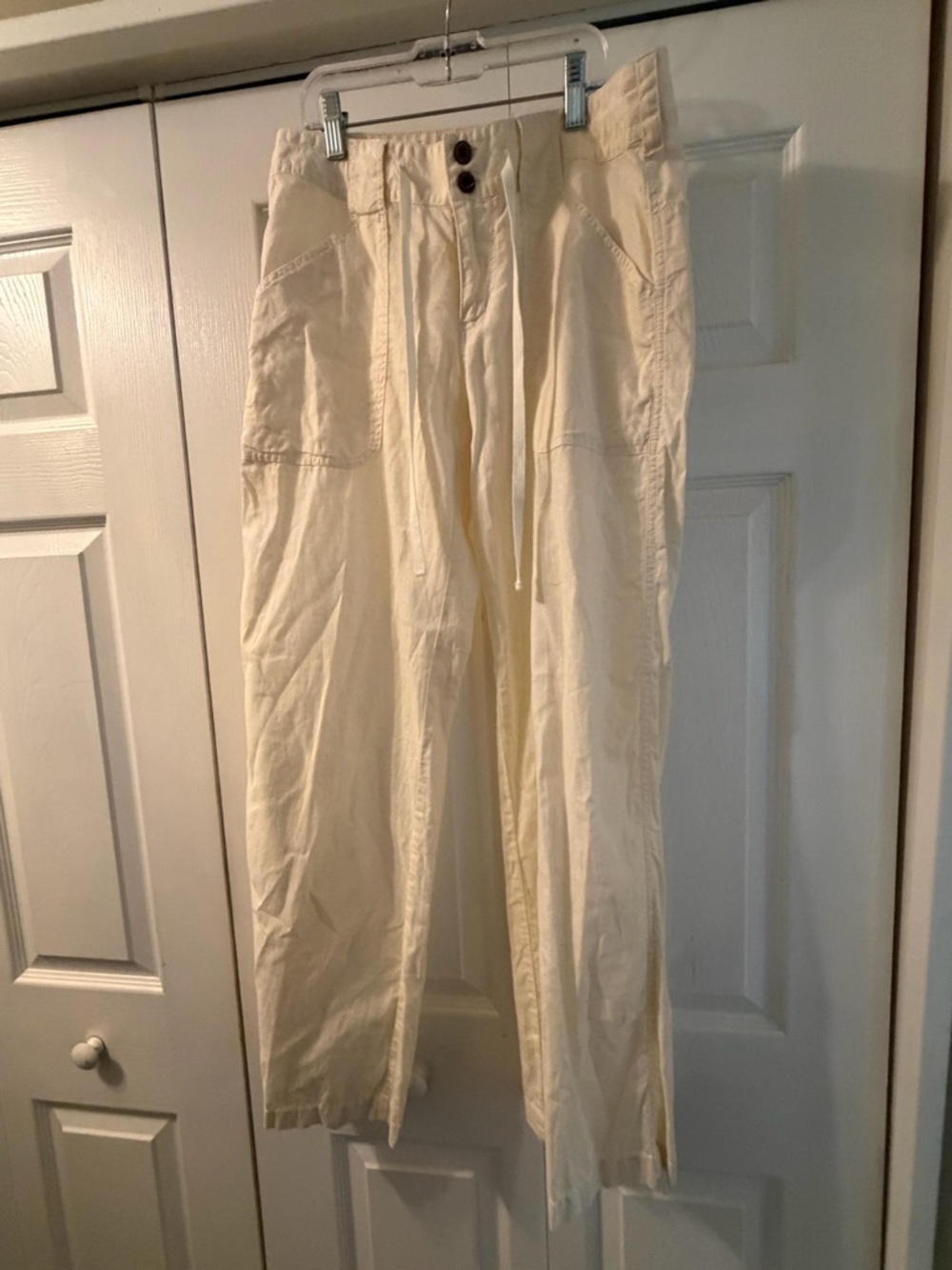 Patagonia Women’s White Hemp/Cotton Blend Drawstring Pants Size 4